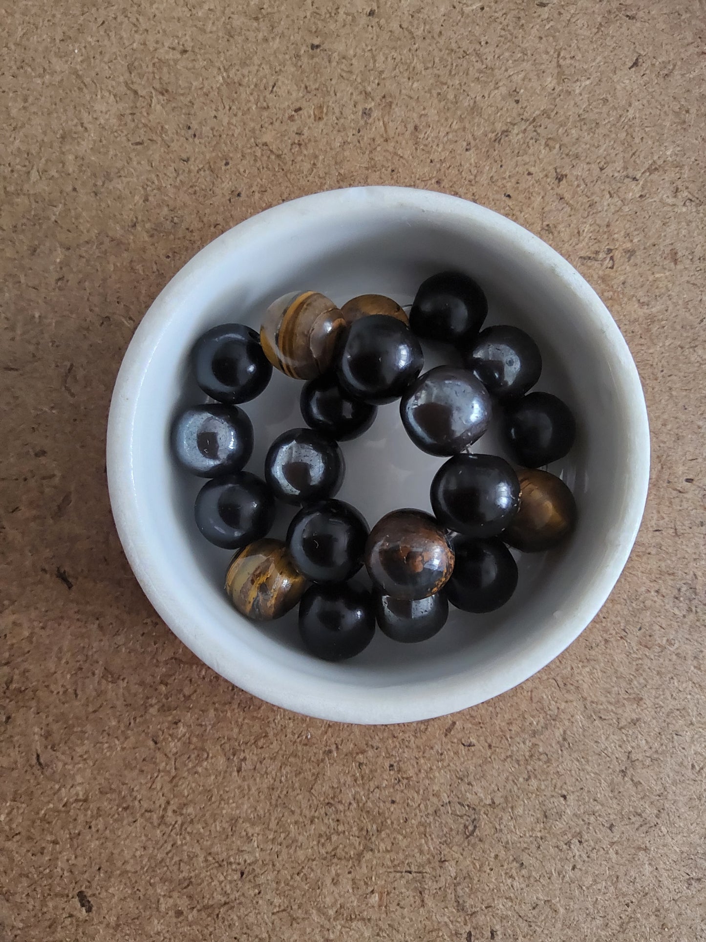 Handmade Triple Protection Bracelet, Tiger Eye, Black Obsidian and Hematite crystal stones
