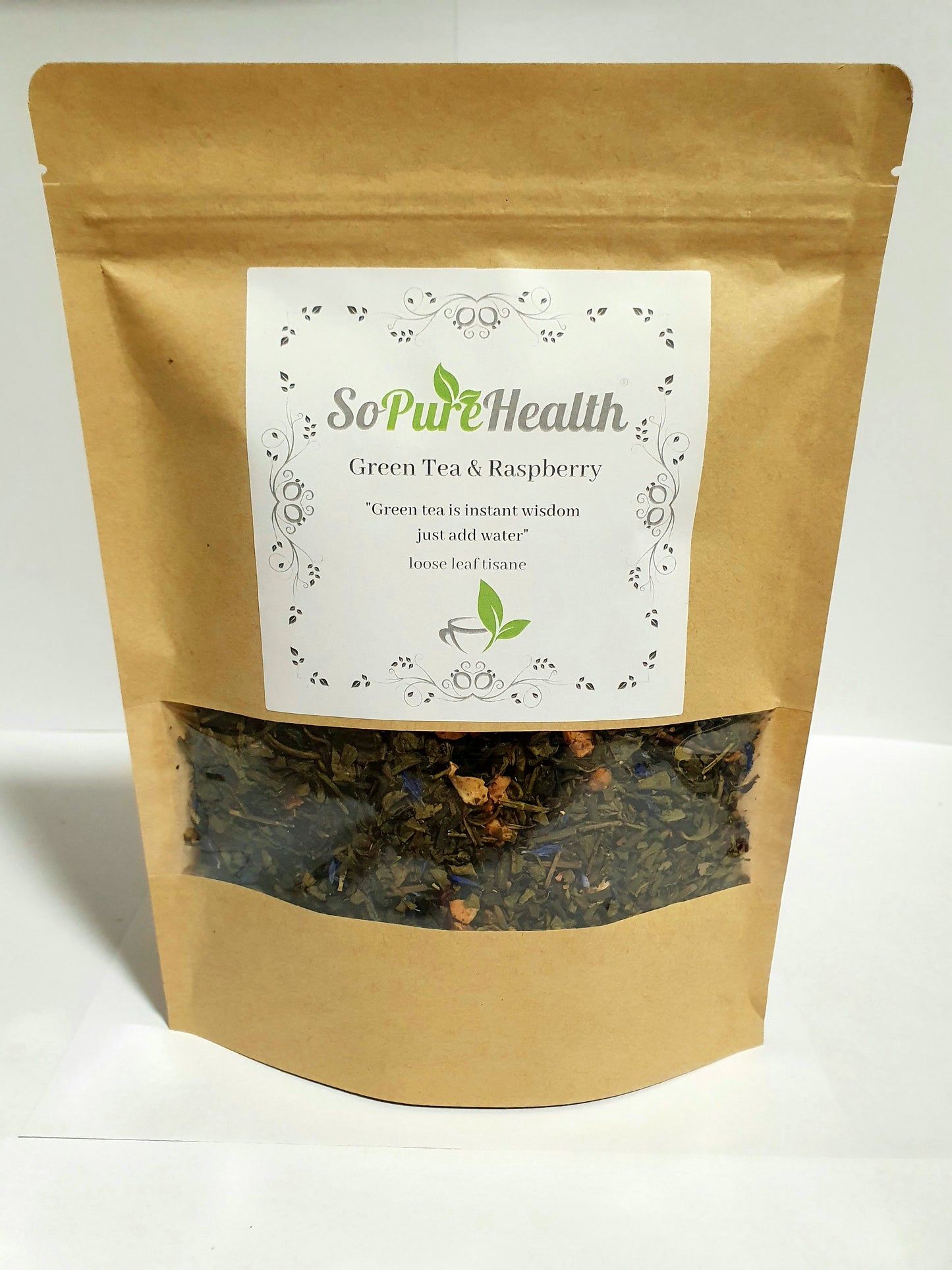 Green Tea & Raspberry Loose Leaf Herbal Tea 50g